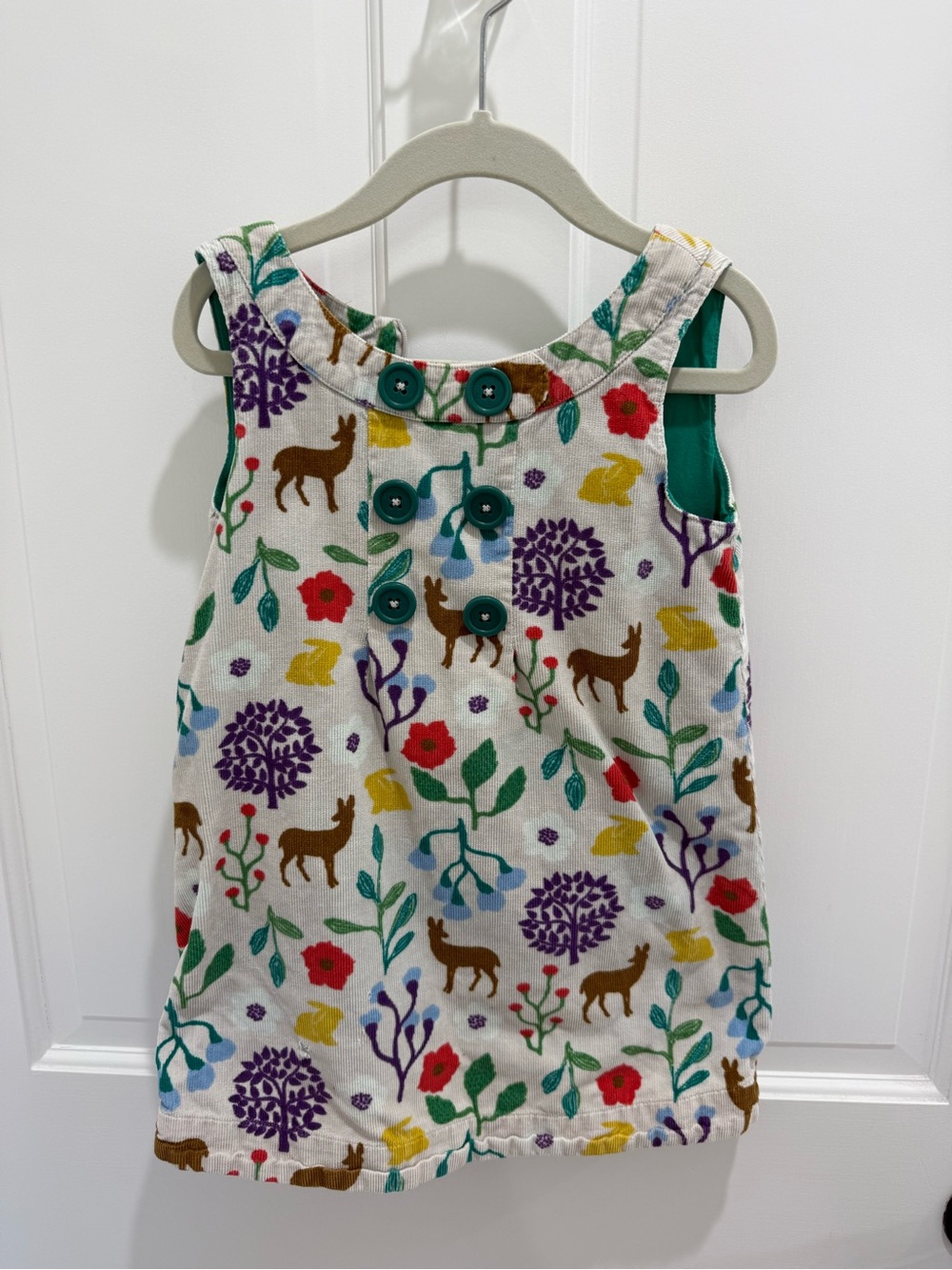 Boden White Floral & Deer Button-Front Tank Top